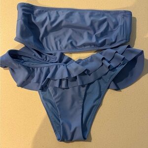 Aerie Blue Ruffled Bikini Set